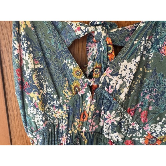 Angie Floral Maxi Sundress  NWT Ladies Large 59"Boho Keyhole Tiered Skirt - Picture 6 of 14